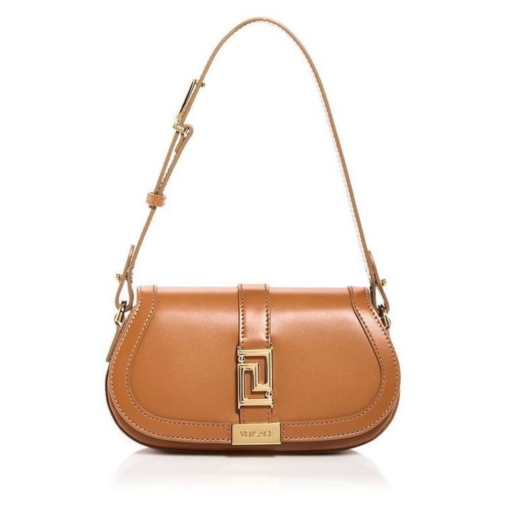 Versace Greca Goddess Mini Leather Handbag Caramel